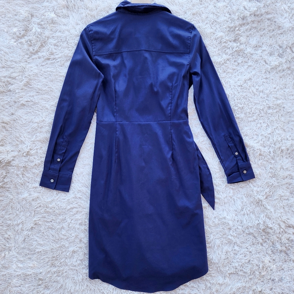 Untuckit Amelia Long Sleeve‎ Navy Shirt Dress - Picture 6 of 6